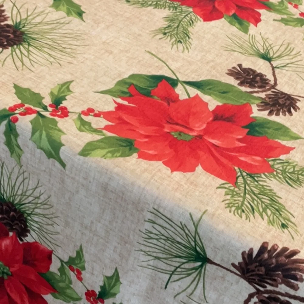 Three Christmas holiday tablecloths